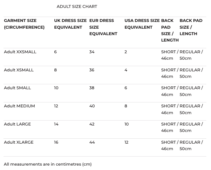 2026 Charles Owen Eclipse  Size Chart